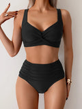 Elizabeth | Trendig Högmidjad Crossfront Bikini