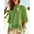 Vera | Fringed Hem Avslappnad Blus