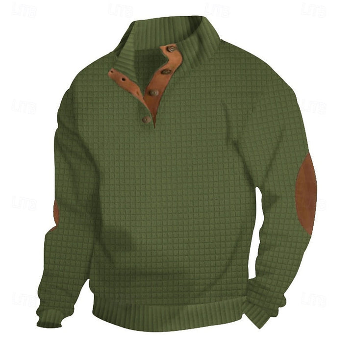 Garrett | Texturerad Pullover med Stående Krage