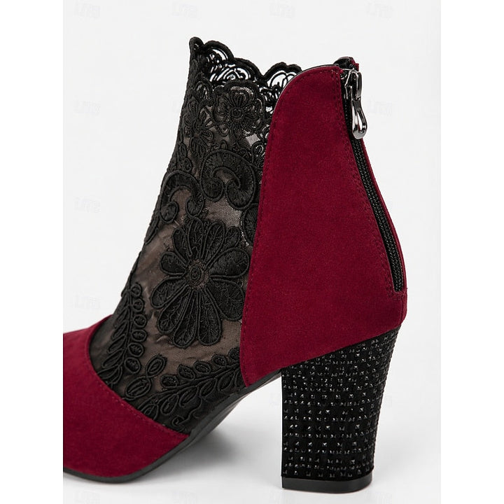 Belinda | Ankelboots med spetsdetalj
