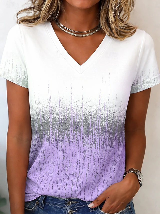 Gabrielle | Ombre V-Nack T-shirt