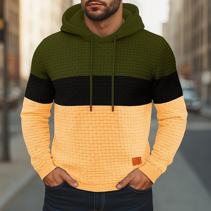 Hollis | Färgblock Texturerad Hoodie