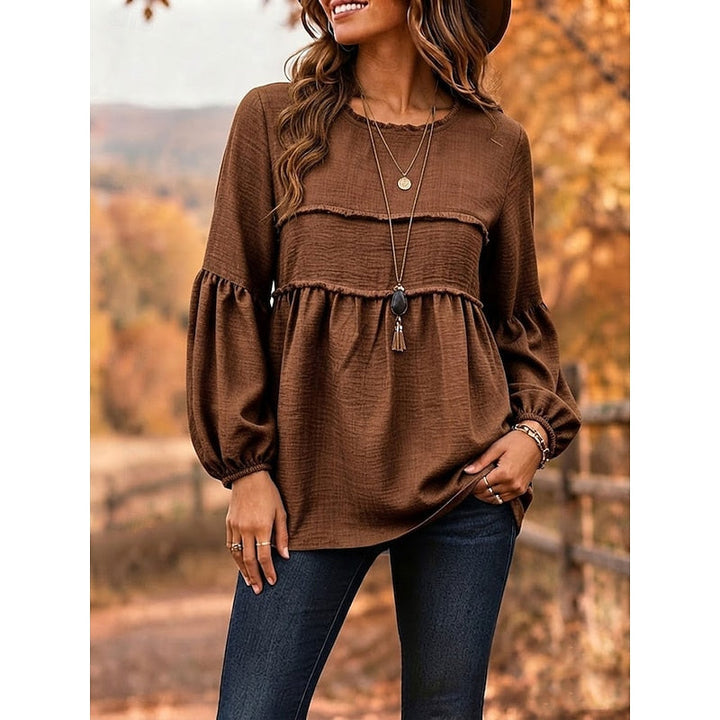 Rebecca | Avslappnad Peplum Blus
