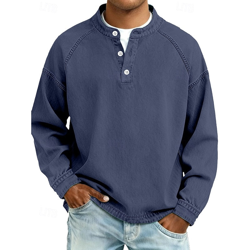 Colby | Vintage Tvättad Henley Skjorta