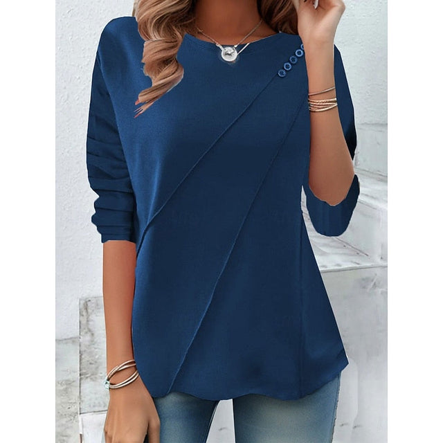 Miranda | Draperad Top med Knappar