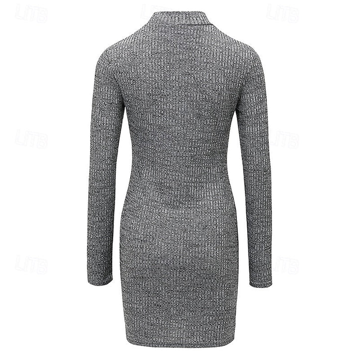 Harper | Ribbad Turtleneck Klänning
