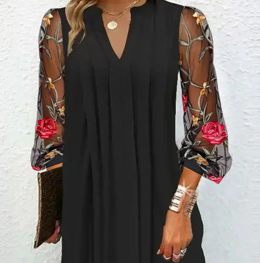 Camille | Elegant Blommig Ärmdress