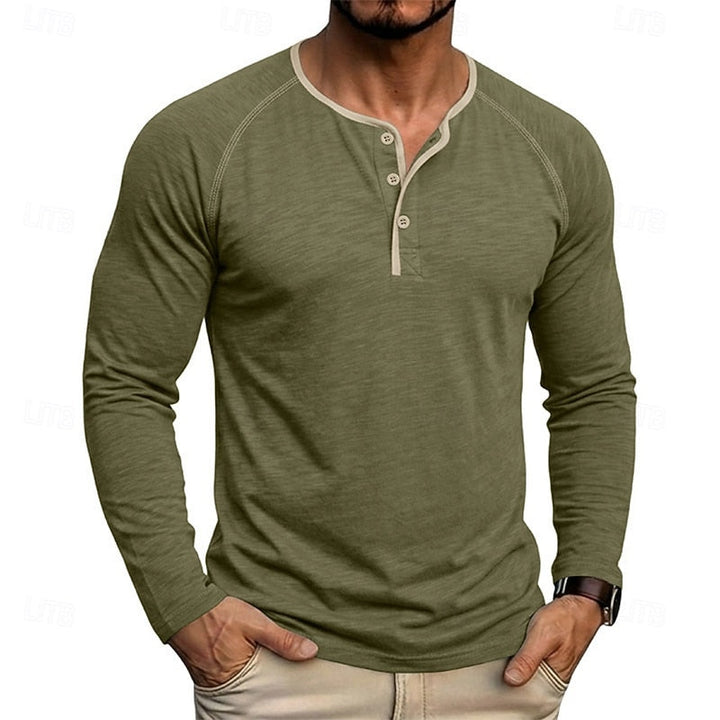 Owen | Klassisk Button Henley Skjorta