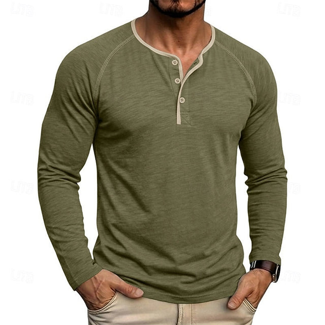 Owen | Klassisk Button Henley Skjorta