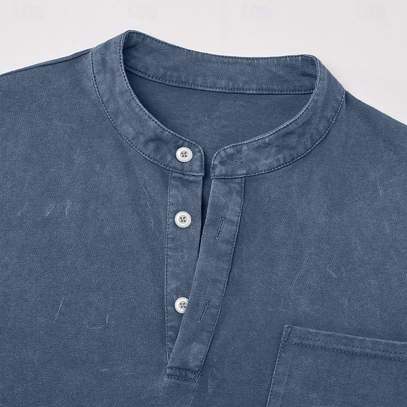 Blaine | Vintage Tvättad Henley Skjorta