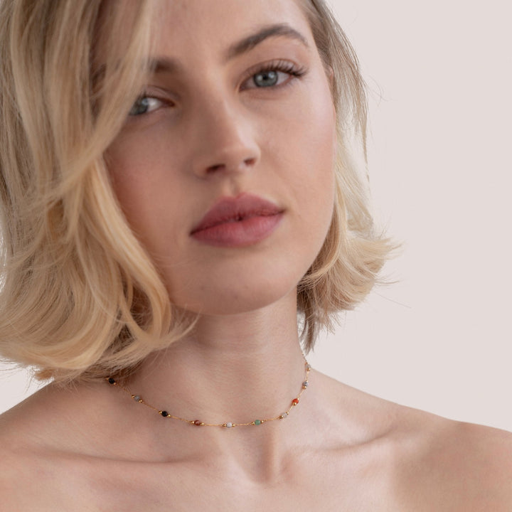 Donna | Elegant Pärlad Minimalistisk Halsband