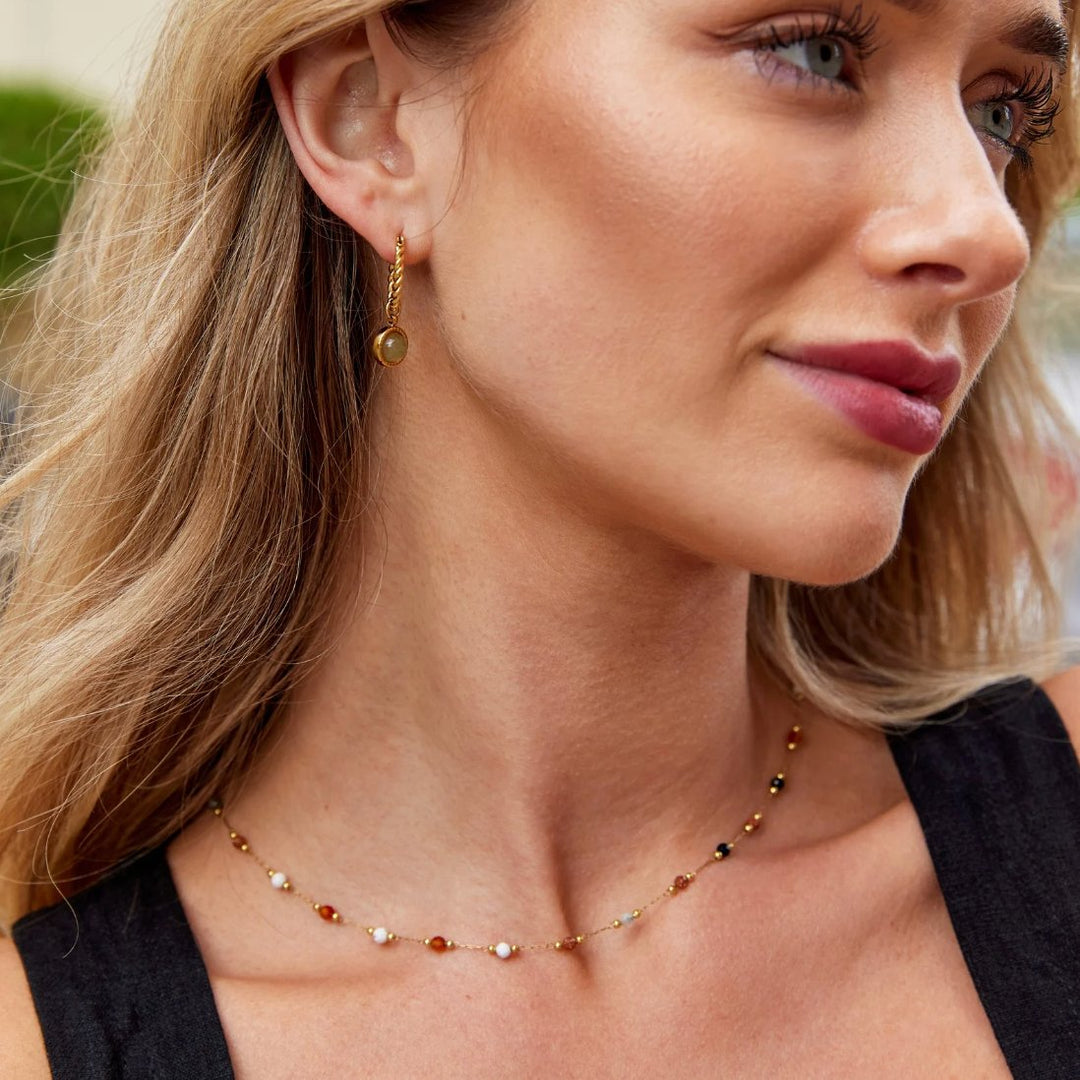 Donna | Elegant Pärlad Minimalistisk Halsband