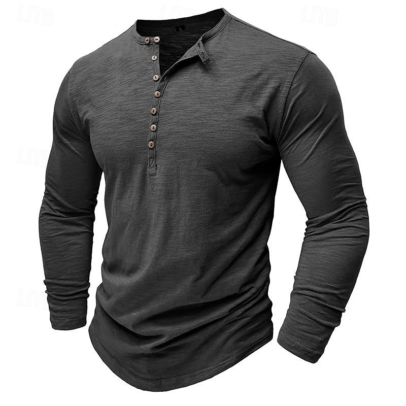 Ashton | Klassisk långärmad Henley-tröja
