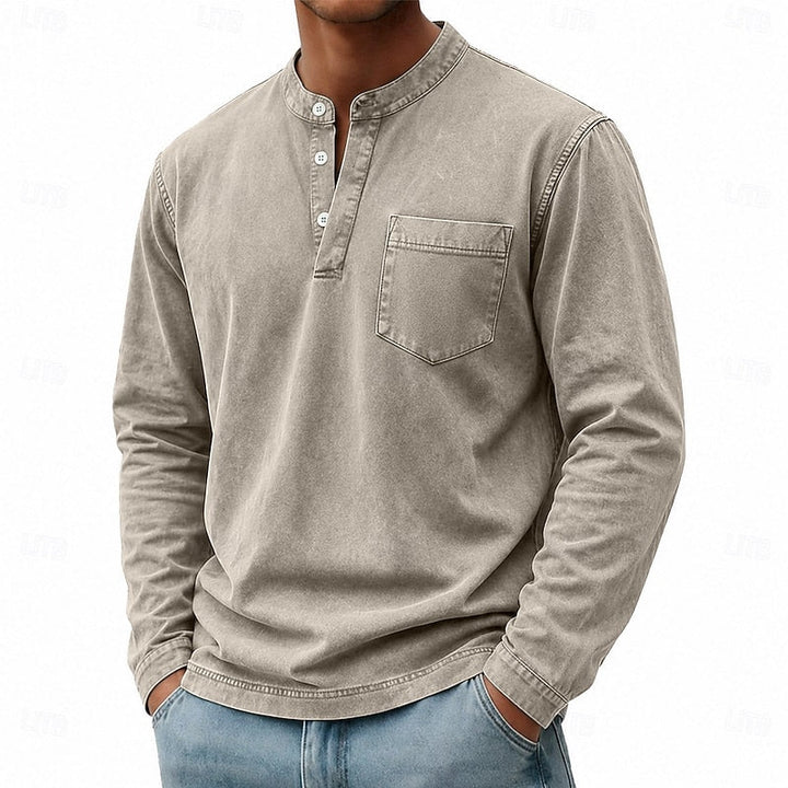 Blaine | Vintage Tvättad Henley Skjorta