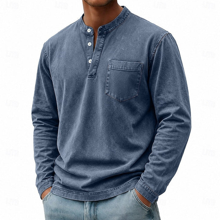 Blaine | Vintage Tvättad Henley Skjorta