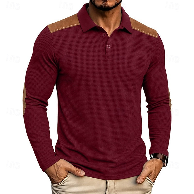 Bennett | Texturerad Färgblock Polo T-shirt