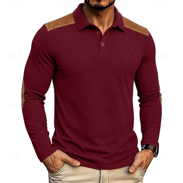 Bennett | Texturerad Färgblock Polo T-shirt