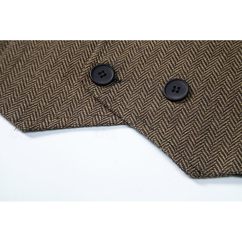 Bennett | Dubbelknäppt Herringbone Väst