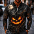 Bram | Halloween Zip Långärmad Polo Skjorta