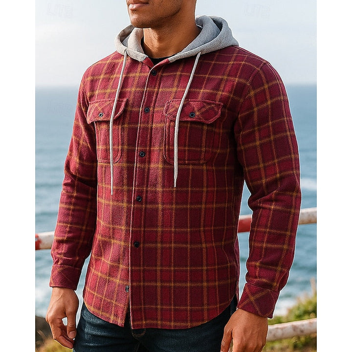 Emory | Robust Hooded Rutigt Skjorta Jacka