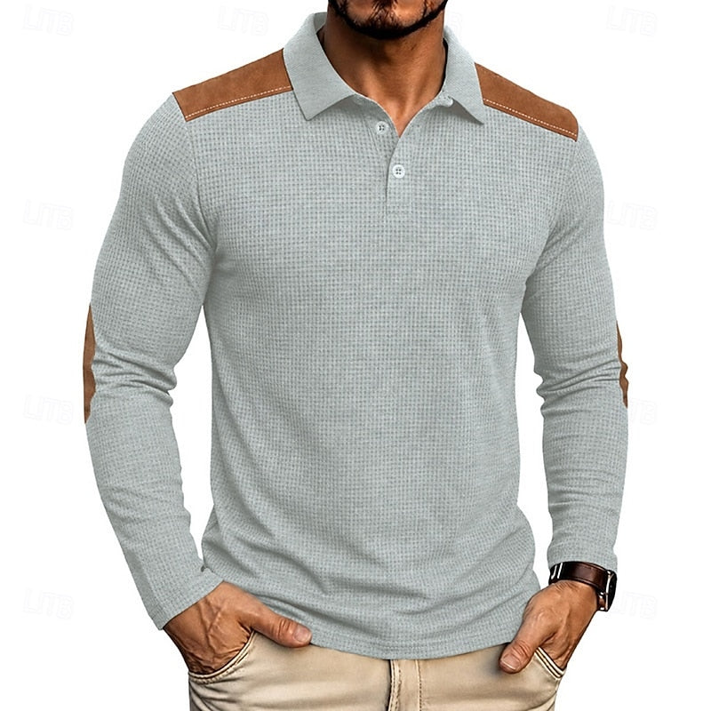 Bennett | Texturerad Färgblock Polo T-shirt