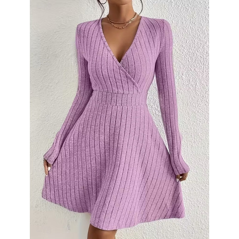 Yvonne | Wrap-Neck A-Line Klänning