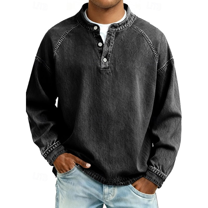 Colby | Vintage Tvättad Henley Skjorta