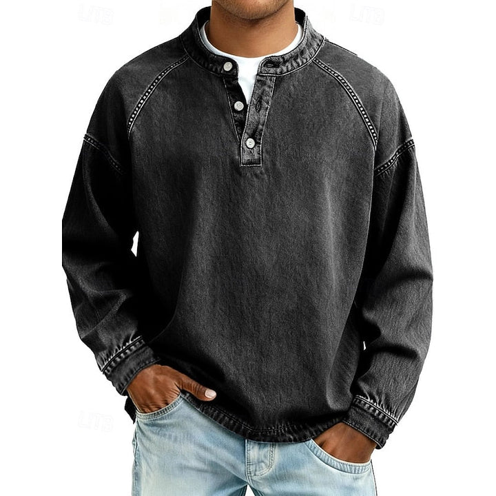 Colby | Vintage Tvättad Henley Skjorta