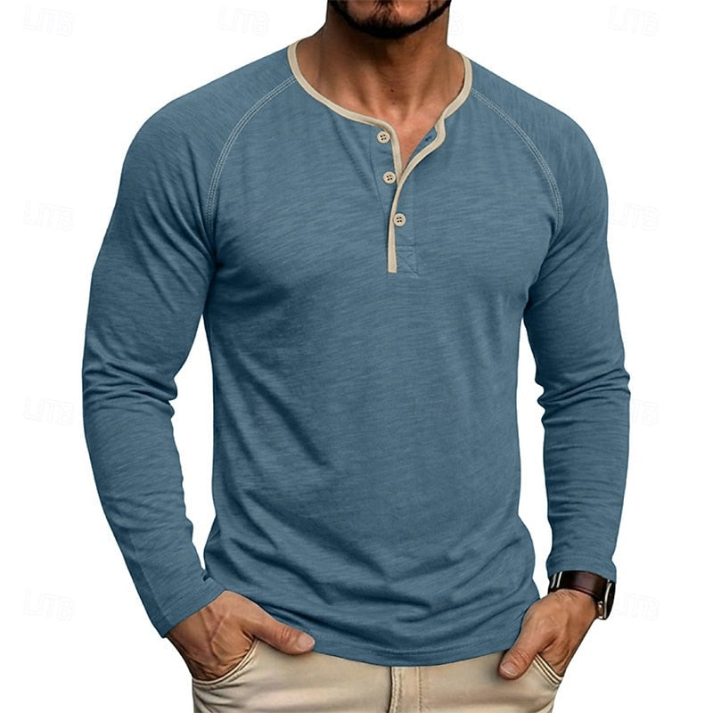 Owen | Klassisk Button Henley Skjorta