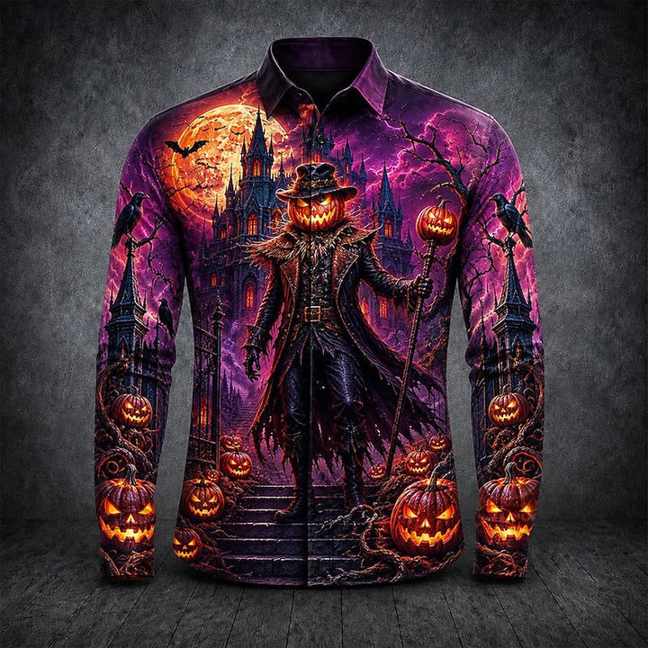 Thatcher | Halloween Gotisk Tryckt Långärmad Skjorta