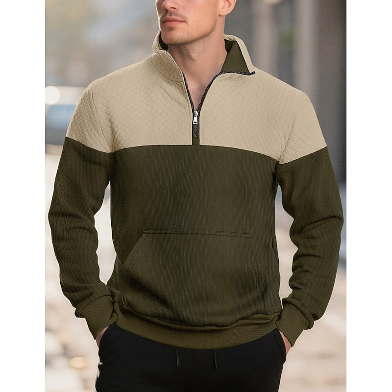 Braxton | Texturerad Quarter-Zip Sweatshirt