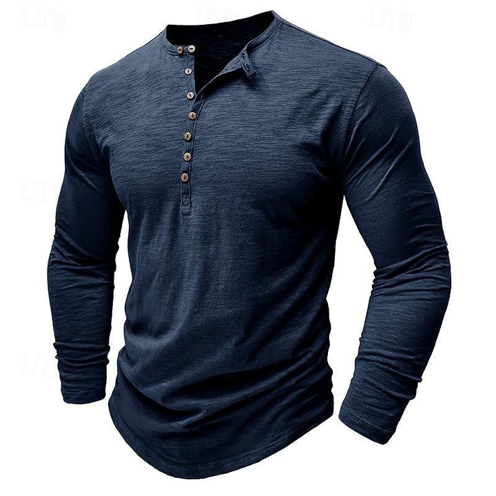 Ashton | Klassisk långärmad Henley-tröja