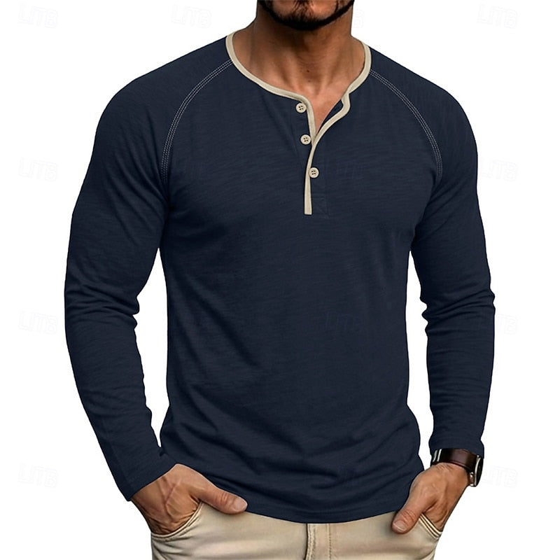 Owen | Klassisk Button Henley Skjorta
