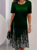 Ingrid | Shimmer-Hem Midi Klänning