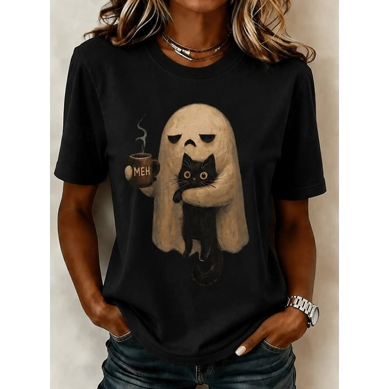 Phoebe | Spök-katt Halloween T-shirt