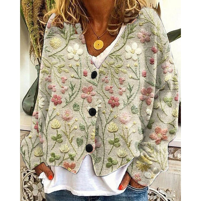Hazel | Blommig Öppen Framsidan Cardigan
