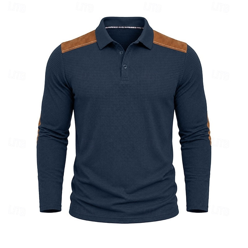 Bennett | Texturerad Färgblock Polo T-shirt