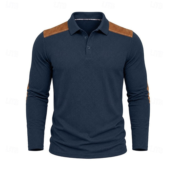Bennett | Texturerad Färgblock Polo T-shirt