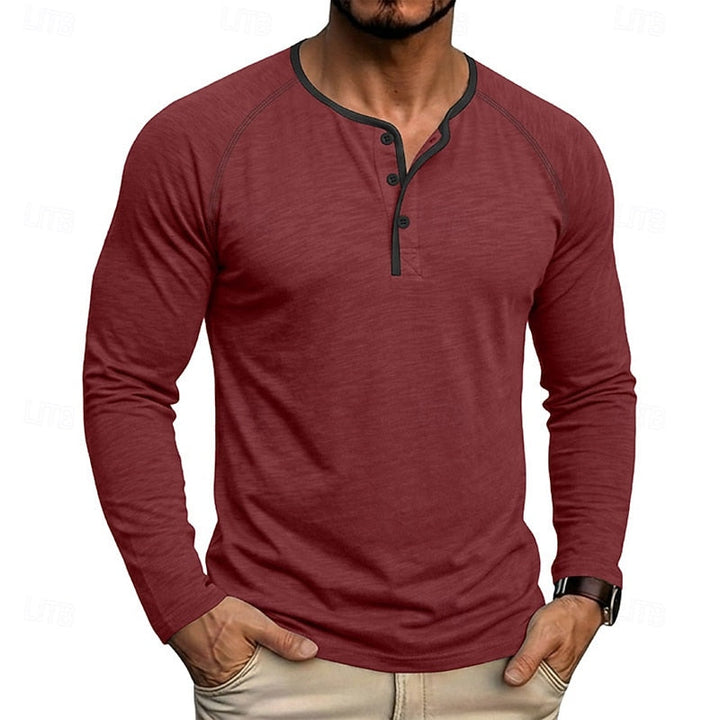 Owen | Klassisk Button Henley Skjorta