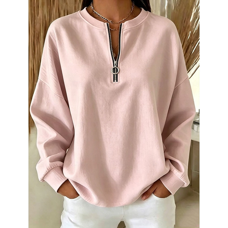 Adeline | Quarter-Zip Hög-Hals Sweatshirt