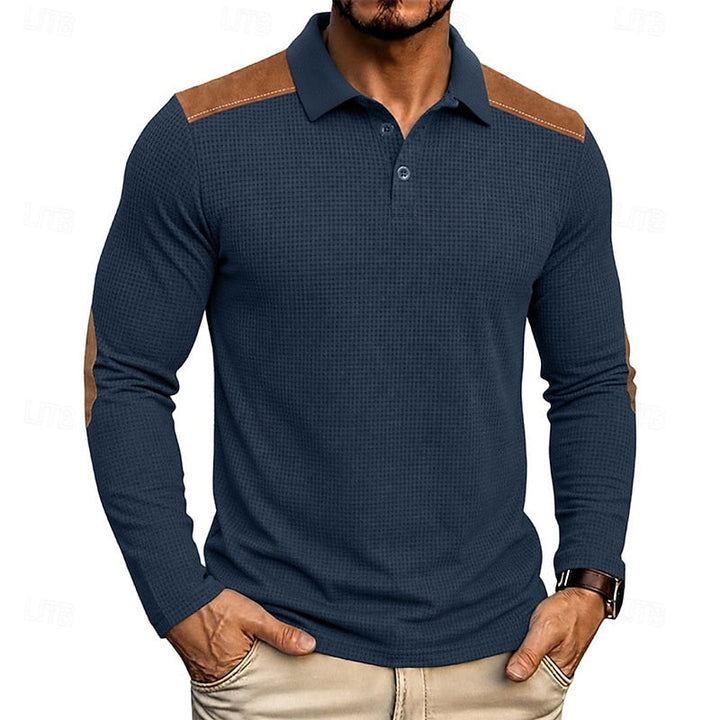 Bennett | Texturerad Färgblock Polo T-shirt