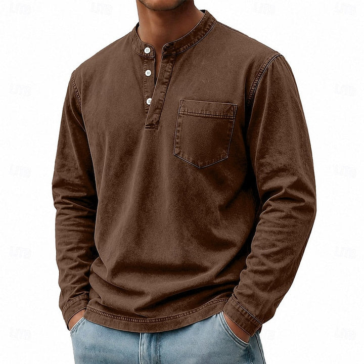 Blaine | Vintage Tvättad Henley Skjorta