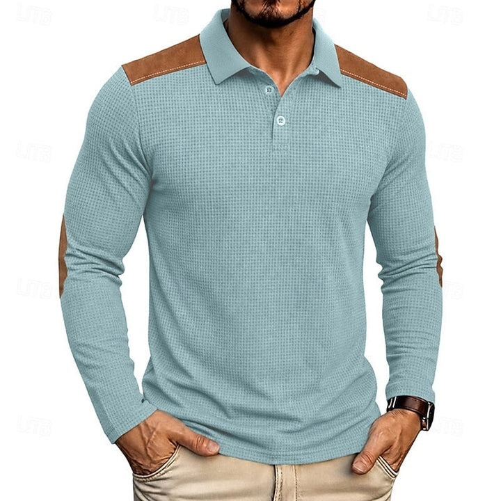 Bennett | Texturerad Färgblock Polo T-shirt