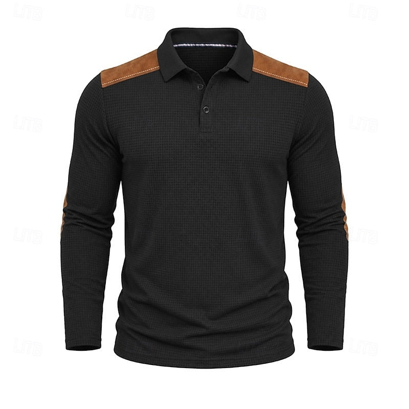 Bennett | Texturerad Färgblock Polo T-shirt