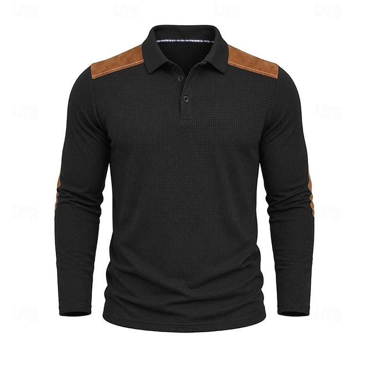 Bennett | Texturerad Färgblock Polo T-shirt