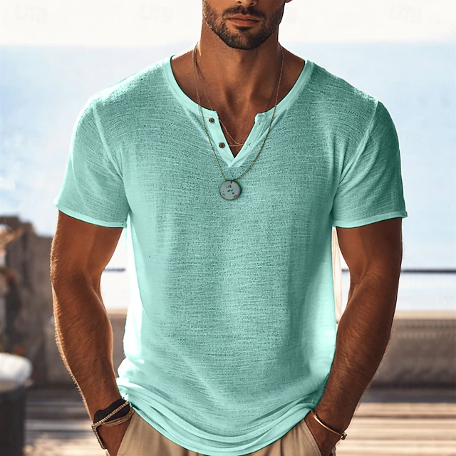 Oliver | Avslappnad Henley T-Shirt