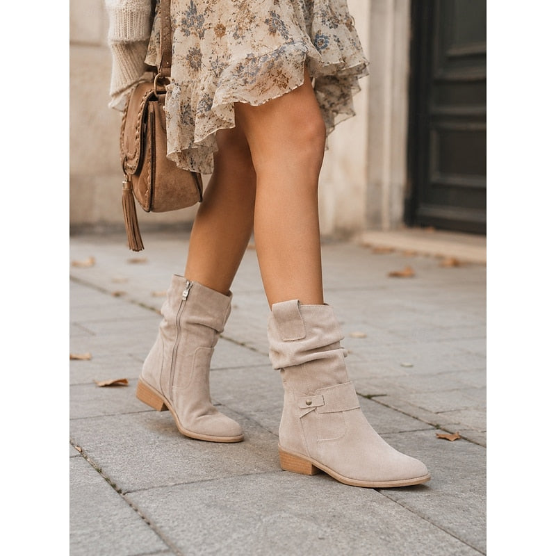 Tessa | Slouchy Spänne Ankelstövlar