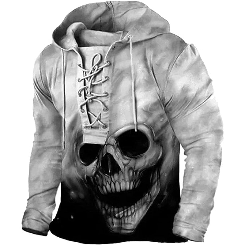 Cole | Halloween Snörning Skalle Hoodie