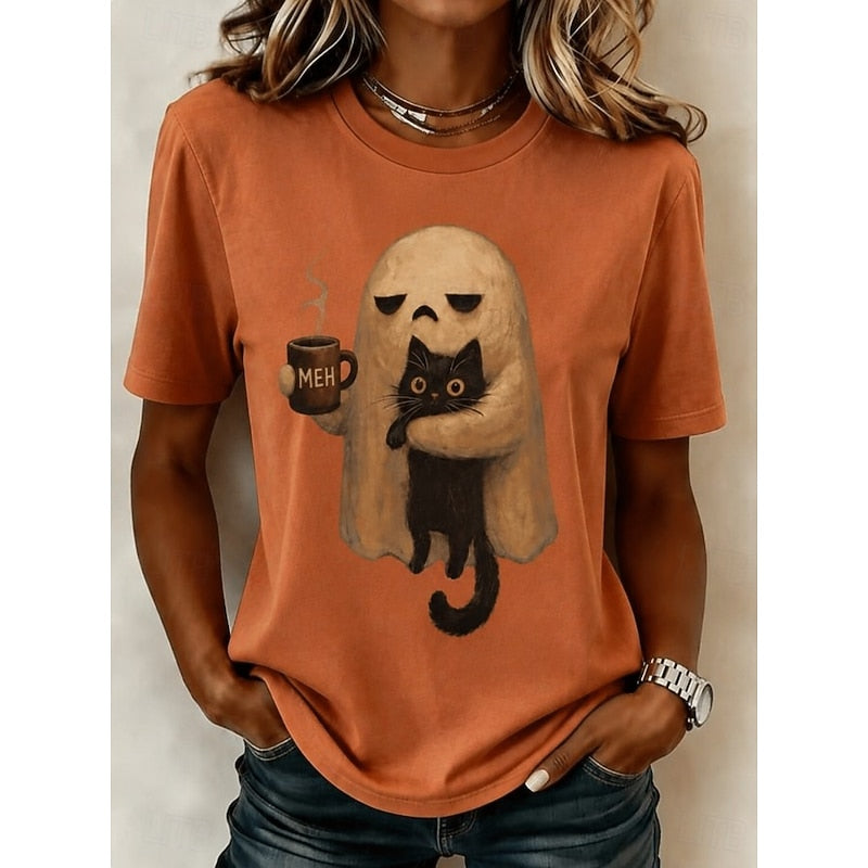 Phoebe | Spök-katt Halloween T-shirt