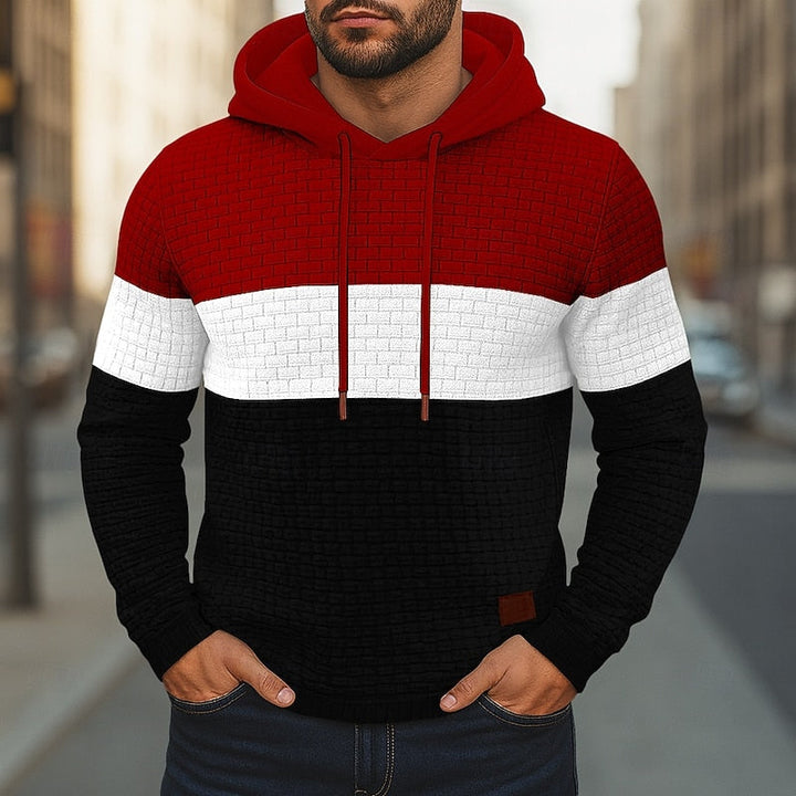 Hollis | Färgblock Texturerad Hoodie